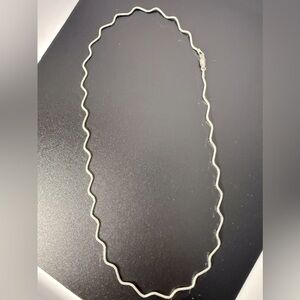 Elegant Silver Wave Necklace